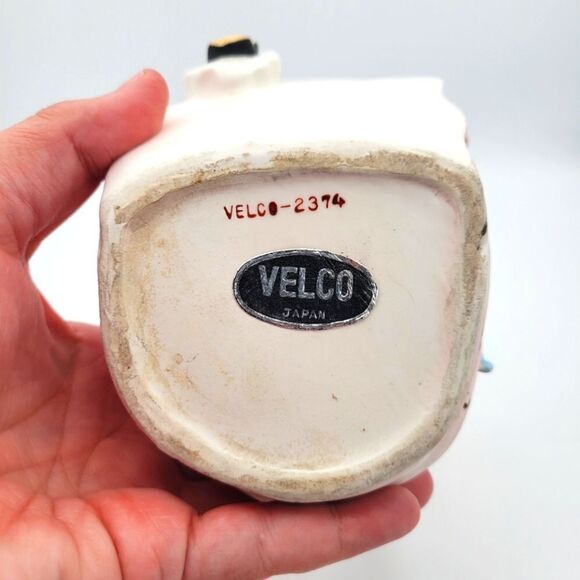 Vintage Velco Ceramic Girl Planter with Pink and Blue Accents - Picture 8 of 16